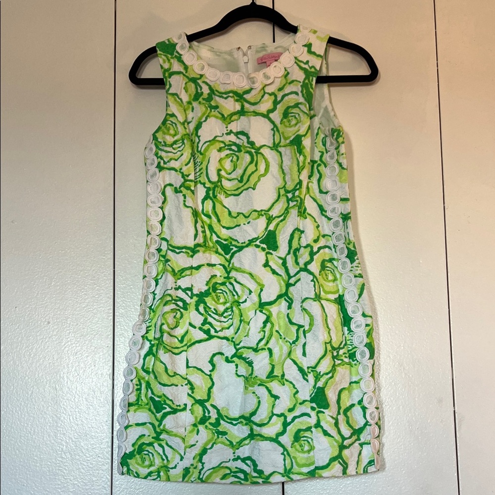 Lilly Pulitzer Green and White Floral Dress